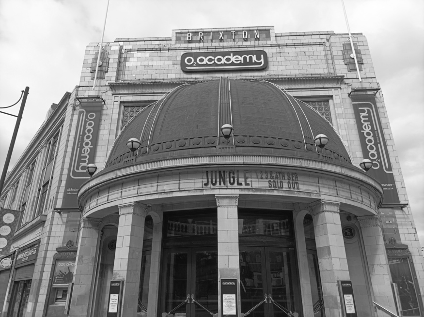 Save Brixton Academy: The front of Brixton Academy advertising a Jungle gig