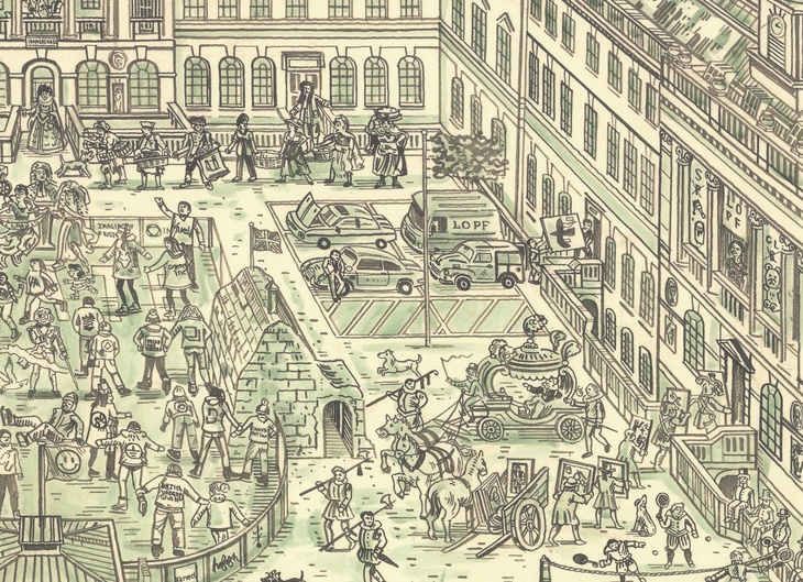 Close up of an illustration of Somerset House