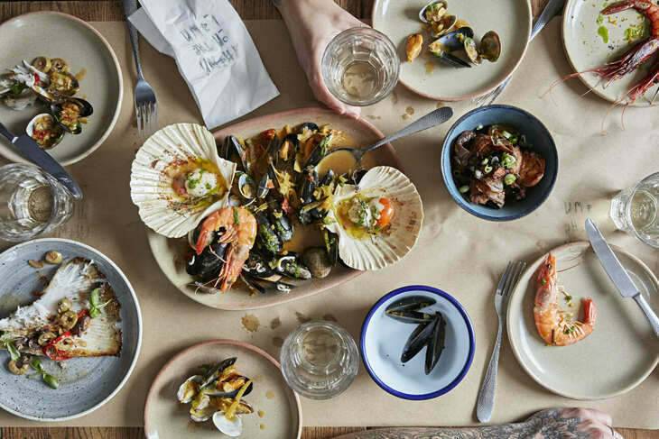 A spread of seafood