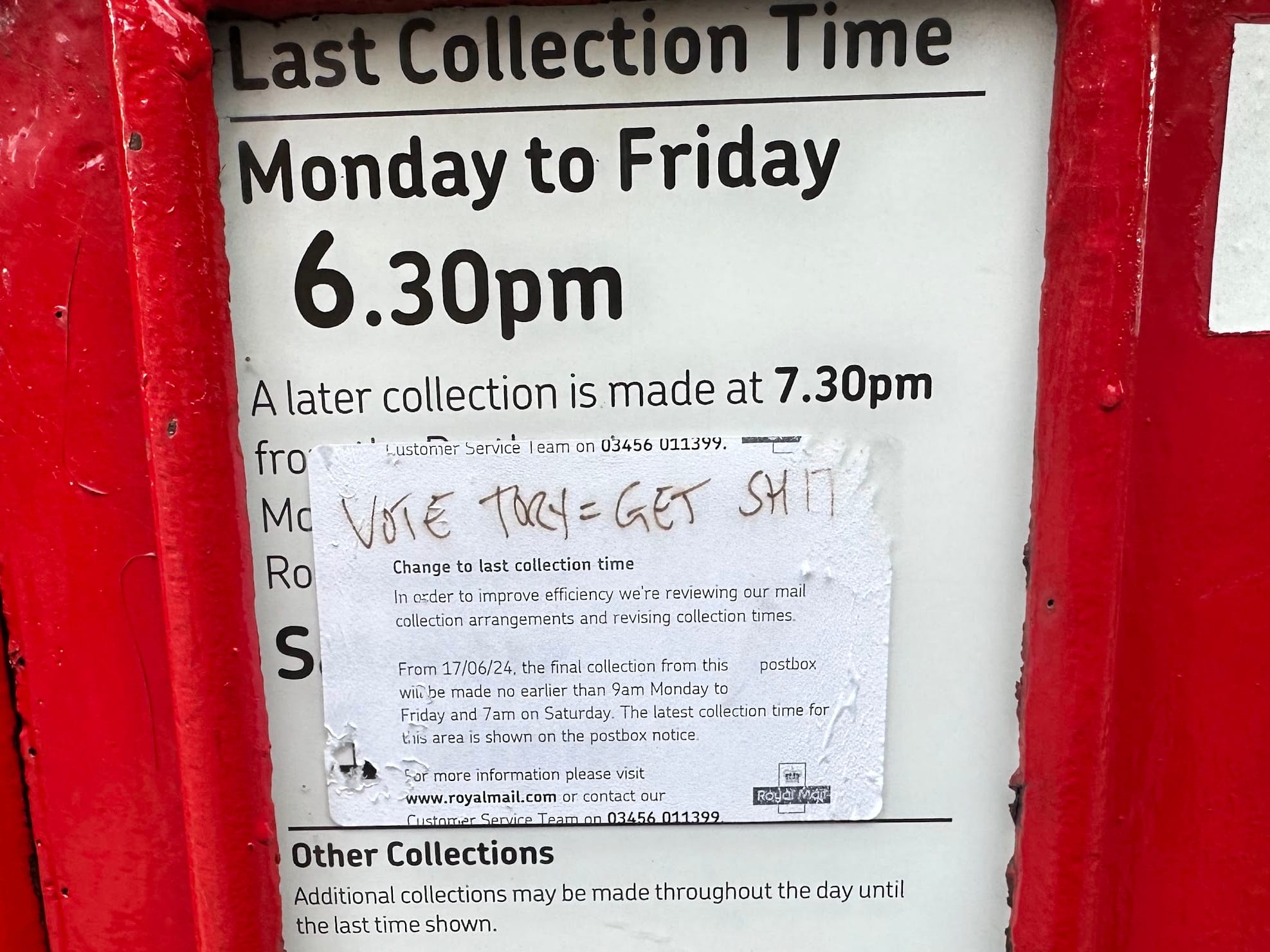 Royal Mail changes postbox collection times in SE1